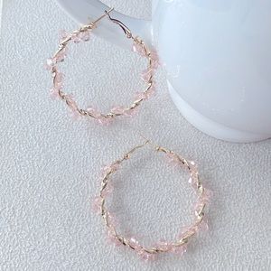 Rock candy gold hoops